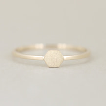 レクタングル（斜め）モチーフのK10イエローゴールドリング