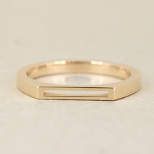 レクタングル（斜め）モチーフのK10イエローゴールドリング